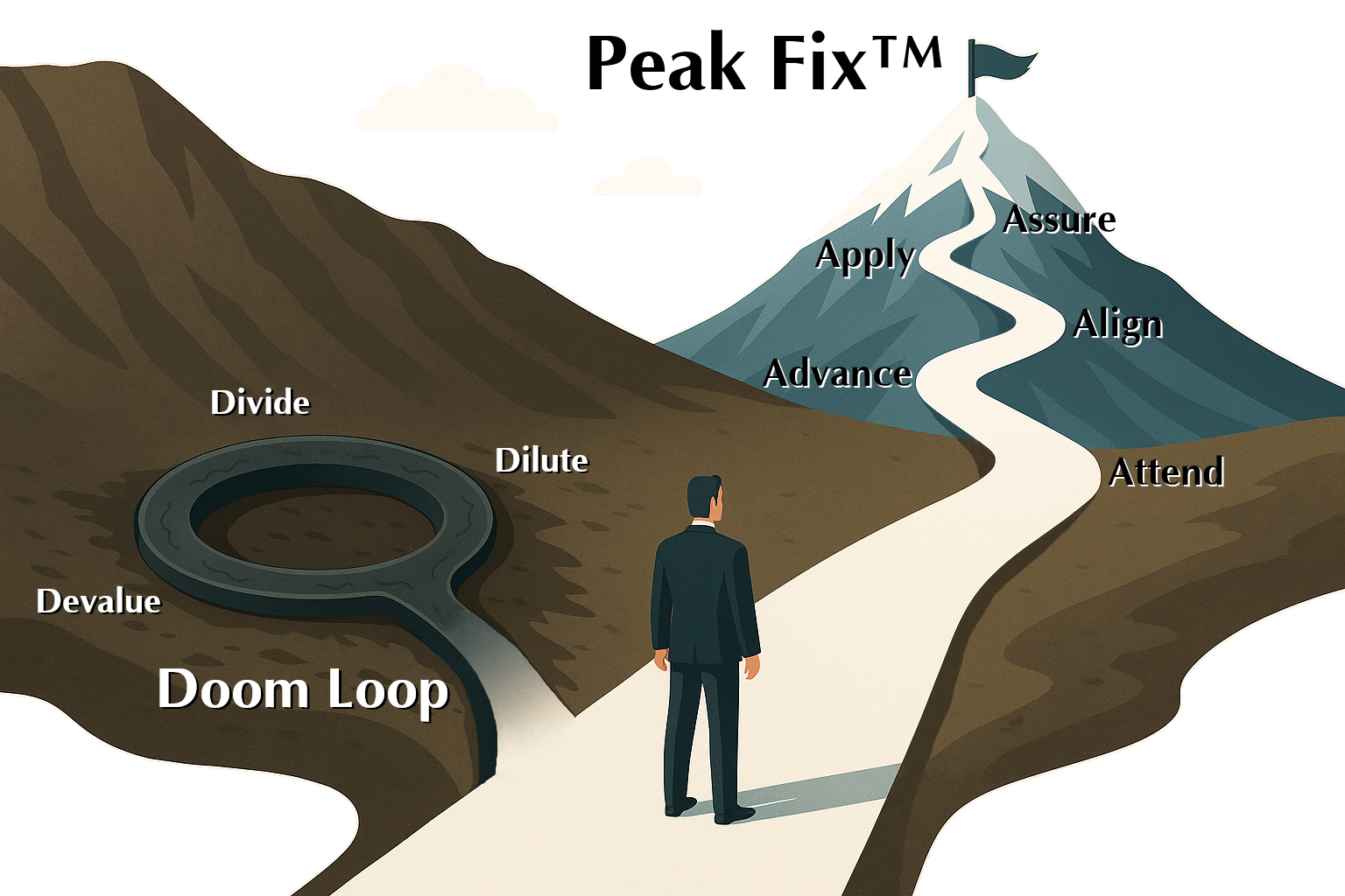 Crossroads: Doom Loop vs Peak Fix path